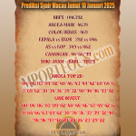 Prediksi Syair Macau Jumat 10 Januari 2025